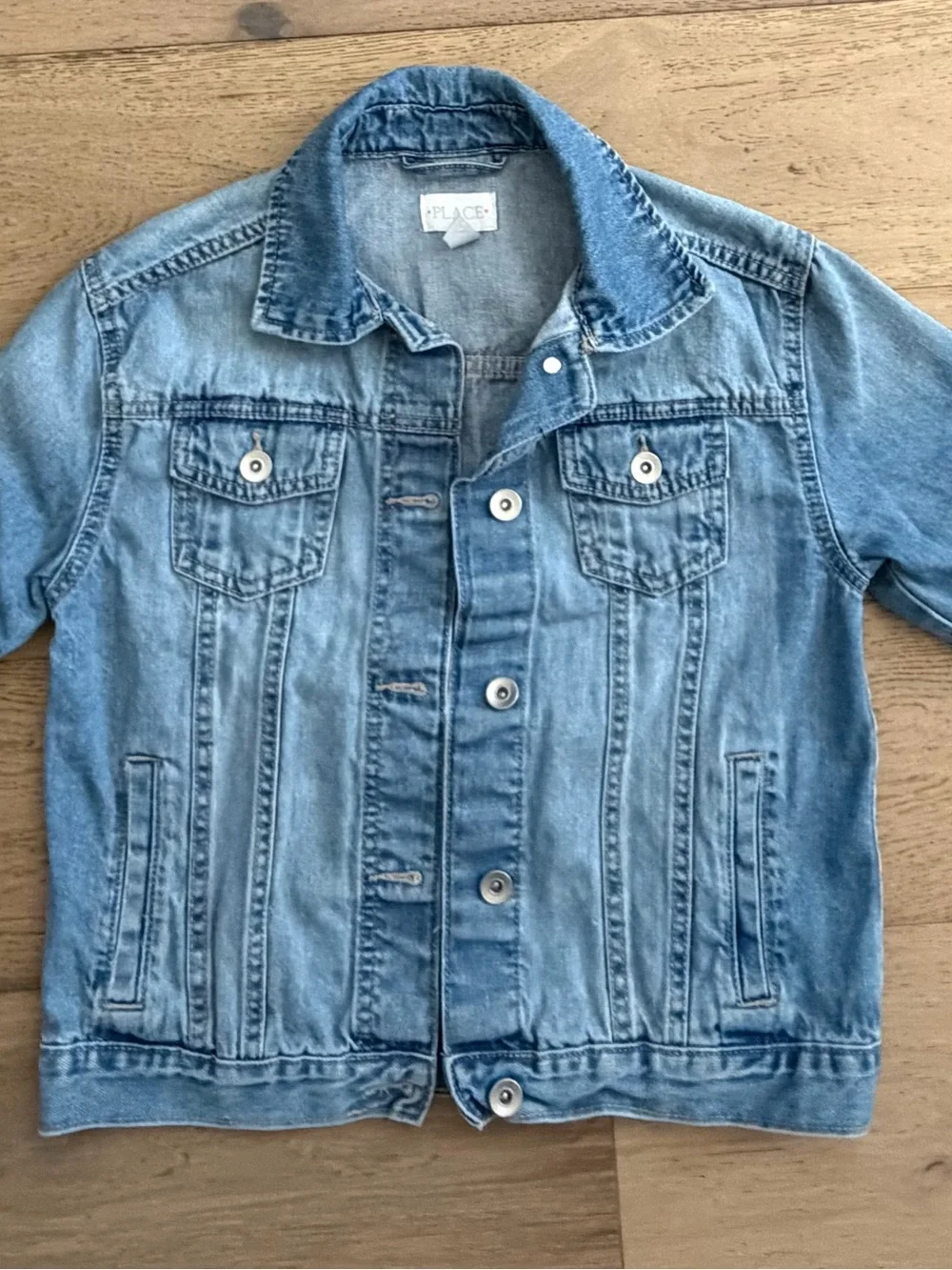 The Children's Place Light Wash Denim Trucker Jacket - Blue